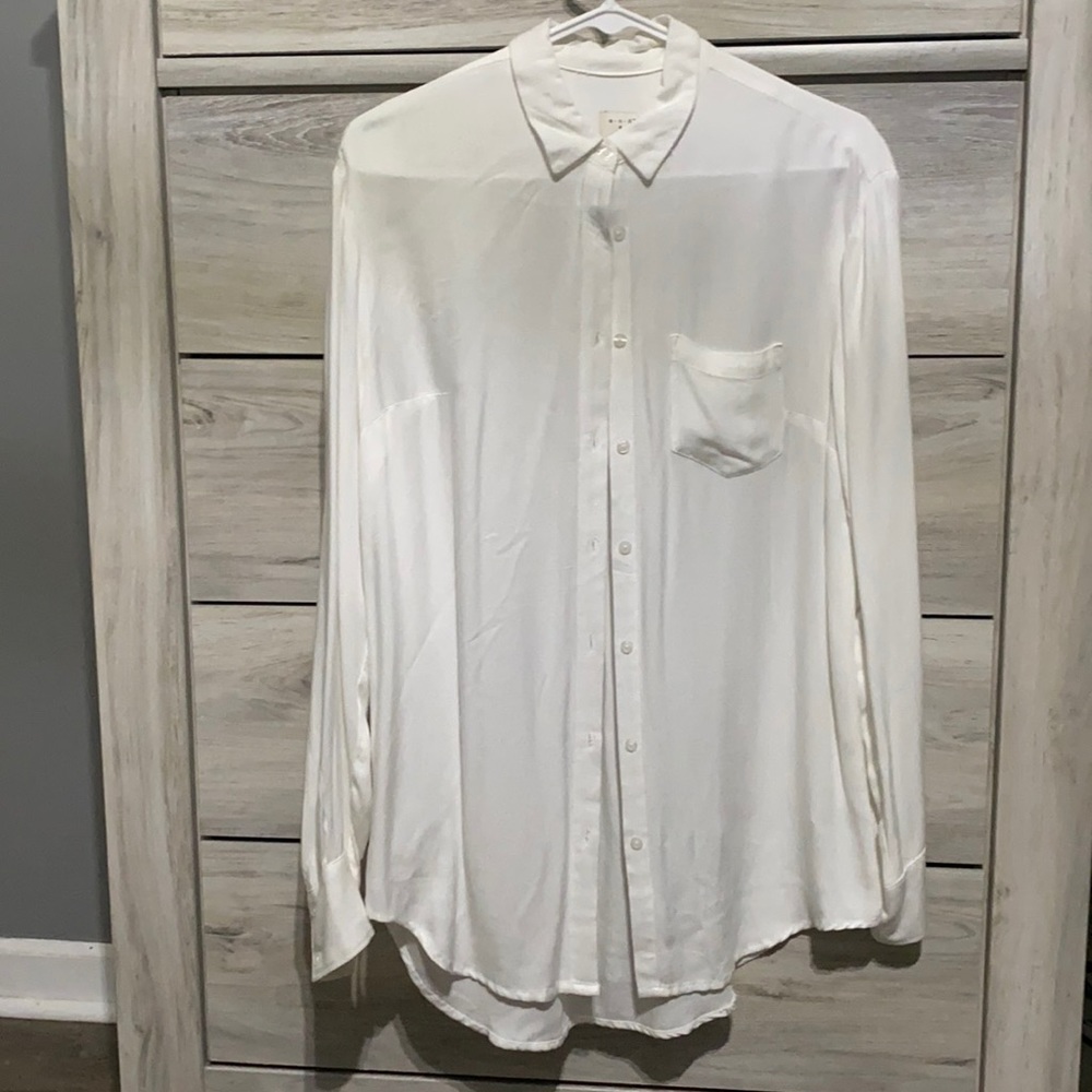 White Business Casual Button Up Shirt